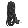 Καλώδιο επέκτασης 3 πριζών 5μ μαύρο