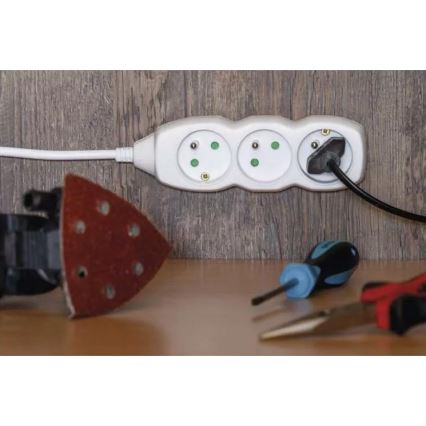 Καλώδιο επέκτασης 3πλό 5μ λευκό