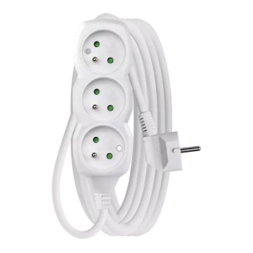 Καλώδιο επέκτασης 3πλό 5μ λευκό