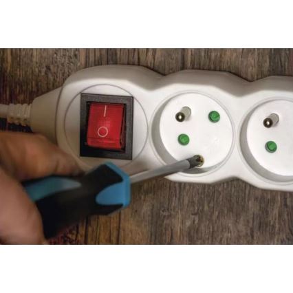 Καλώδιο επέκτασης με διακόπτη 3 πρίζες 7μ λευκό