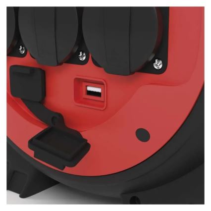 Καλώδιο επέκτασης σε τύμπανο 3x20μ κόκκινο/μαύρο IP44