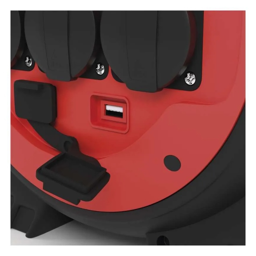 Καλώδιο επέκτασης σε τύμπανο 3x20μ κόκκινο/μαύρο IP44