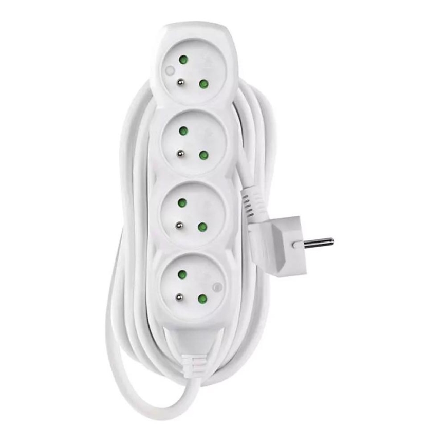 Καλώδιο επέκτασης 4 θέσεων 7μ λευκό
