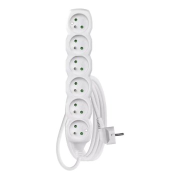 Καλώδιο επέκτασης 6 θέσεων 3μ λευκό