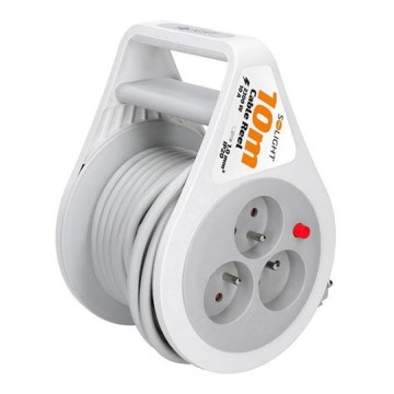 Καλώδιο επέκτασης σε καρούλι, 3 υποδοχές, 10 m