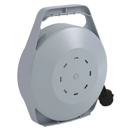 Καλώδιο επέκτασης σε τύμπανο με 4 πρίζες 10m γκρι/κόκκινο