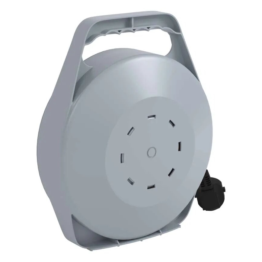 Καλώδιο επέκτασης σε τύμπανο με 4 πρίζες 10m γκρι/κόκκινο