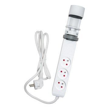 Καλώδιο επέκτασης με σφιγκτήρα για γραφείο, 3 υποδοχές (τύπου E) + 2x USB-A + 1x USB-C, 1,5 m, λευκό