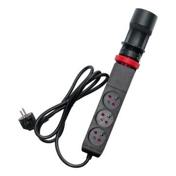 Καλώδιο επέκτασης με σφιγκτήρα για γραφείο 3 υποδοχές Τύπου E + 2xUSB-A + 1xUSB-C 1,5m μαύρο