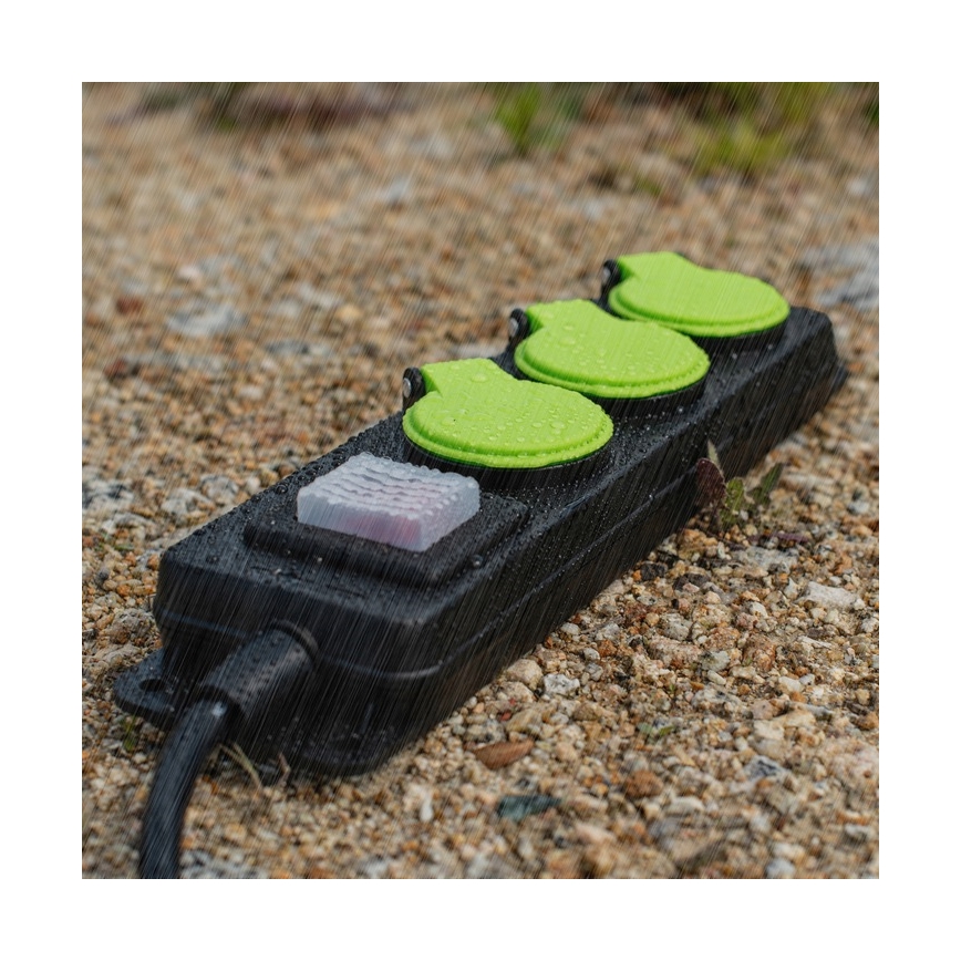 Καλώδιο επέκτασης με διακόπτη, 3 υποδοχές, 20m, IP44