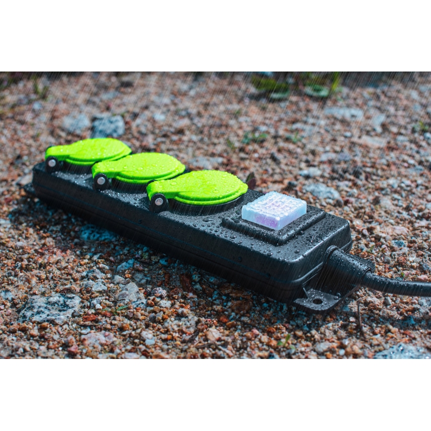 Καλώδιο επέκτασης με διακόπτη, 3 υποδοχές, 20m, IP44