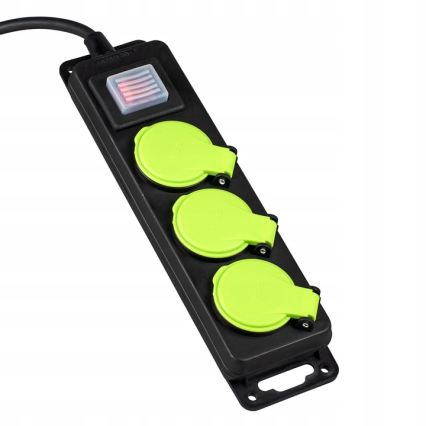 Καλώδιο επέκτασης με διακόπτη, 3 υποδοχές, 20m, IP44