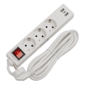 Καλώδιο επέκτασης με διακόπτη 3 υποδοχές+2xUSB-A+1xUSB-C 3m SCHUKO λευκό