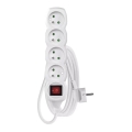 Καλώδιο επέκτασης με διακόπτη 4 θέσεων 3μ λευκό
