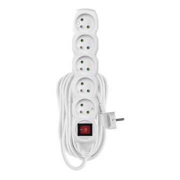 Καλώδιο επέκτασης με διακόπτη 5Z 10μ λευκό