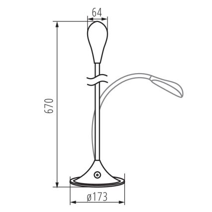 LED Dimming εύκαμπτο Επιτραπέζιο φωτιστικό FRANCO LED/6,8W/230V μαύρο