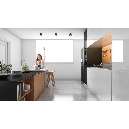 LED σποτ SONOR LED/6W/230V 3000/4000/5700K + LED/1,5W 2200K διάμ. 9 cm μαύρο