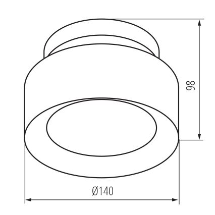 Σποτ οροφής LED SONOR LED/12W/230V 3000/4000/5700K + LED/1,5W 2200K Ø 14 cm μαύρο