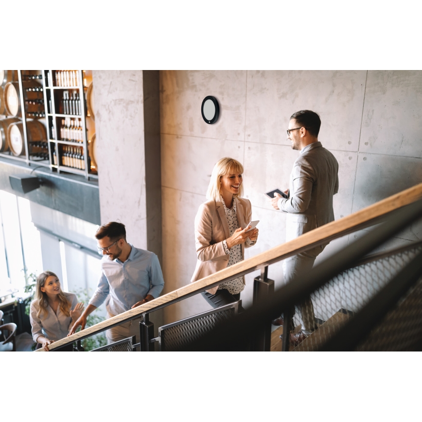 LED Οροφής/ψευδοροφής φωτιστικό με αισθητήρα κίνησης 2 σε 1 ERGA LED/17W/230V 3000/4000/6500K μαύρο