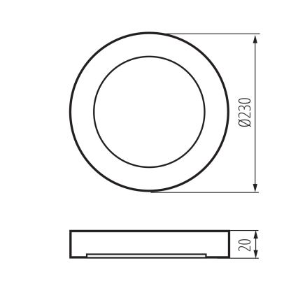 LED φωτιστικό οροφής/ψευδοροφής 2-σε-1 ERGA LED/17W/230V 3000/4000/6500K λευκό