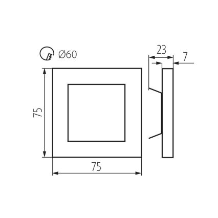 Επιτοίχιο φωτιστικό σκάλας APUS LED/0,8W/12V 3000K με κουτί εγκατάστασης