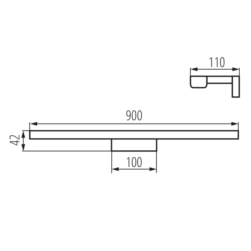 LED Φωτιστικό μπάνιου για καθρέφτη ASTEN LED/15W/230V IP44 μαύρο