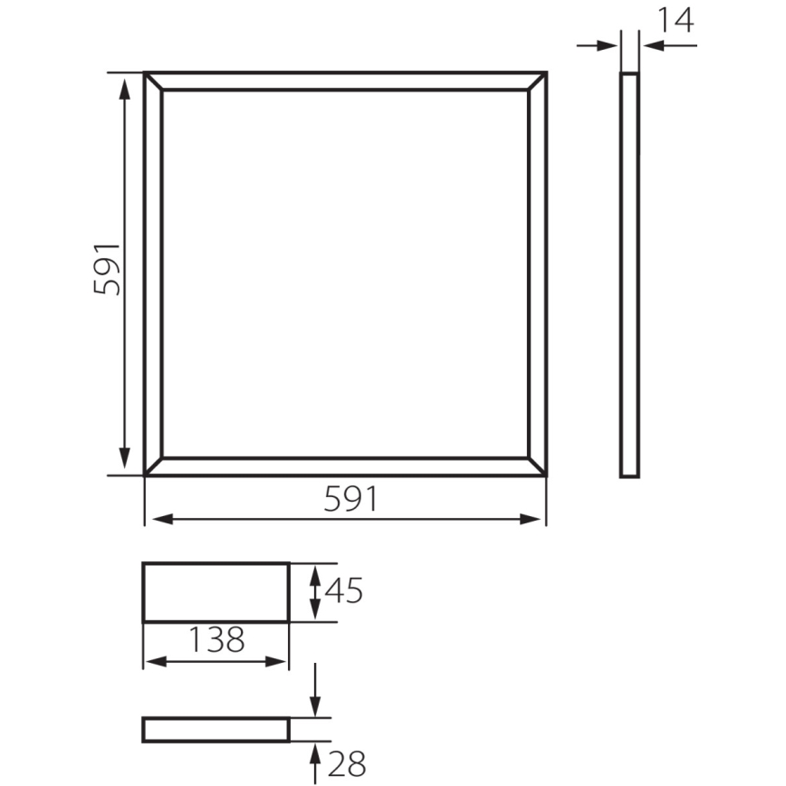 LED Χωνευτό πλαίσιο AVAR LED/40W/230V 4000K 59x59 cm