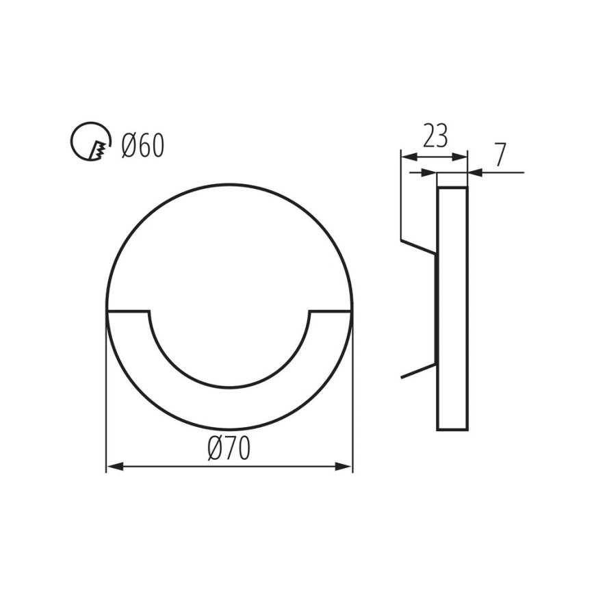 LED επιτοίχιο φωτιστικό σκάλας SOLA LED/0,8W/12V 3000K, συμπεριλαμβανομένου του κουτιού τοποθέτησης