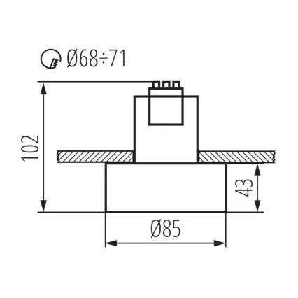 Χωνευτό φωτιστικό MINI RITI 1xGU10/25W/230V μαύρο/χρυσό