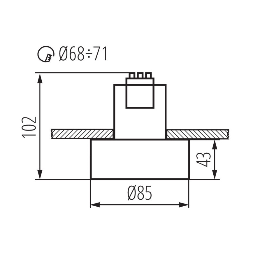 Χωνευτό φωτιστικό MINI RITI 1xGU10/25W/230V λευκό/χρυσό