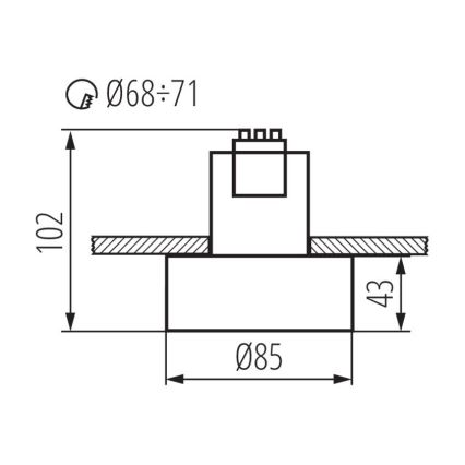 Χωνευτό φωτιστικό MINI RITI 1xGU10/25W/230V μαύρο