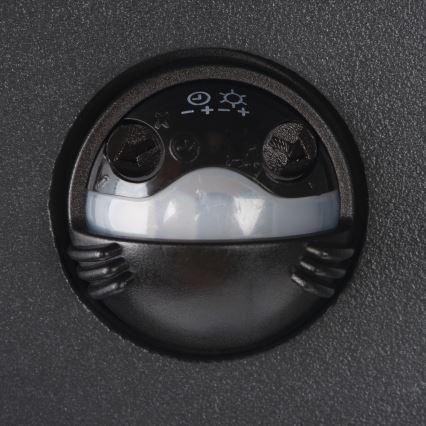 LED εξωτερικό επιτοίχιο φωτιστικό με αισθητήρα κίνησης και σούρουπου REKA LED/7W/230V IP54 ανθρακί στρογγυλό