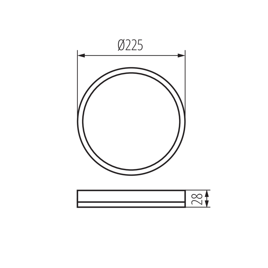 Φωτιστικό οροφής μπάνιου LED AZPO LED/11,8W/230V διάμετρος 22,5 cm IP54 μαύρο