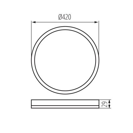 Φωτιστικό οροφής μπάνιου LED AZPO LED/22W/230V διάμετρος 42 cm IP54 μαύρο