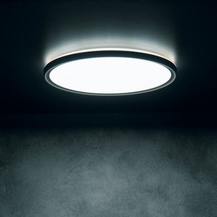 LED οροφής φωτιστικό AZPO LED/22W/230V 3000/4000/6000K, διάμ. 42 cm, IP54, μαύρο
