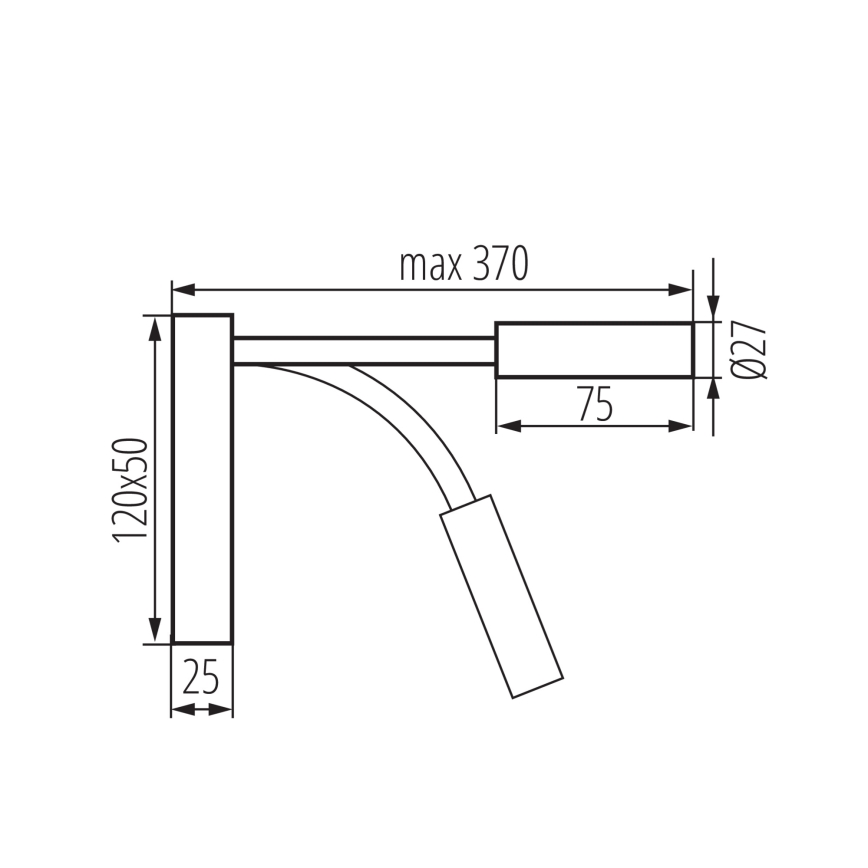 Ευλύγιστη LED λάμπα TONIL LED/3,3W/230V μαύρη/χρυσή