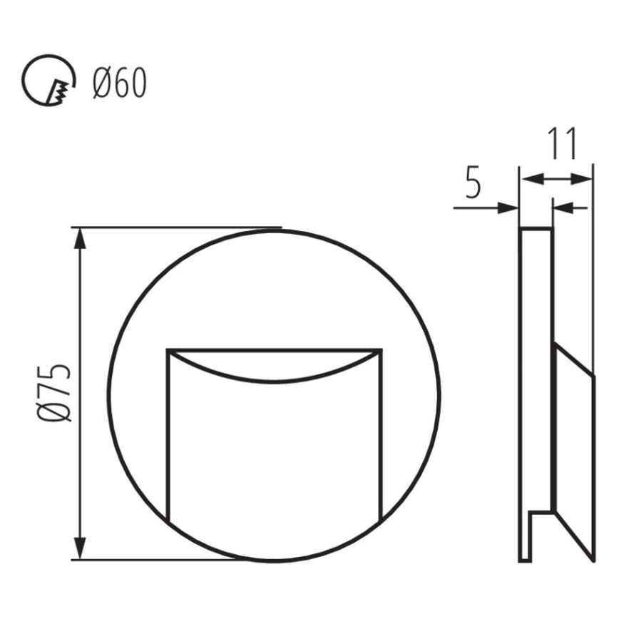 LED φωτιστικό σκάλας ERINUS LED/0,8W/12V 3000K λευκό