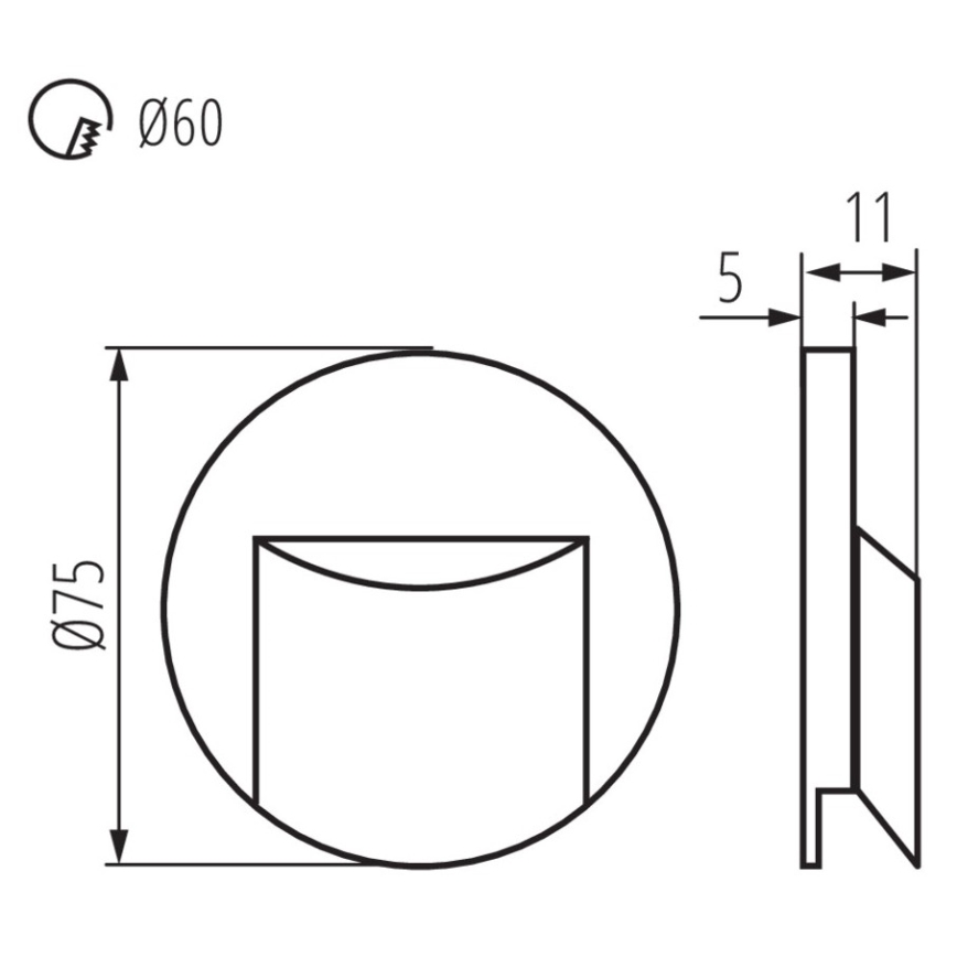 LED φωτιστικό σκάλας ERINUS LED/0,8W/12V 3000K μαύρο