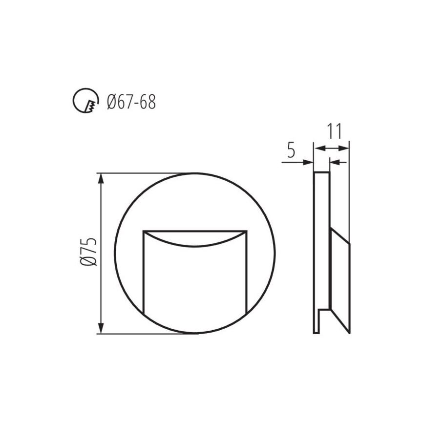 LED Φωτιστικό σκάλας ERINUS LED/0,8W/12V 3000K λευκό