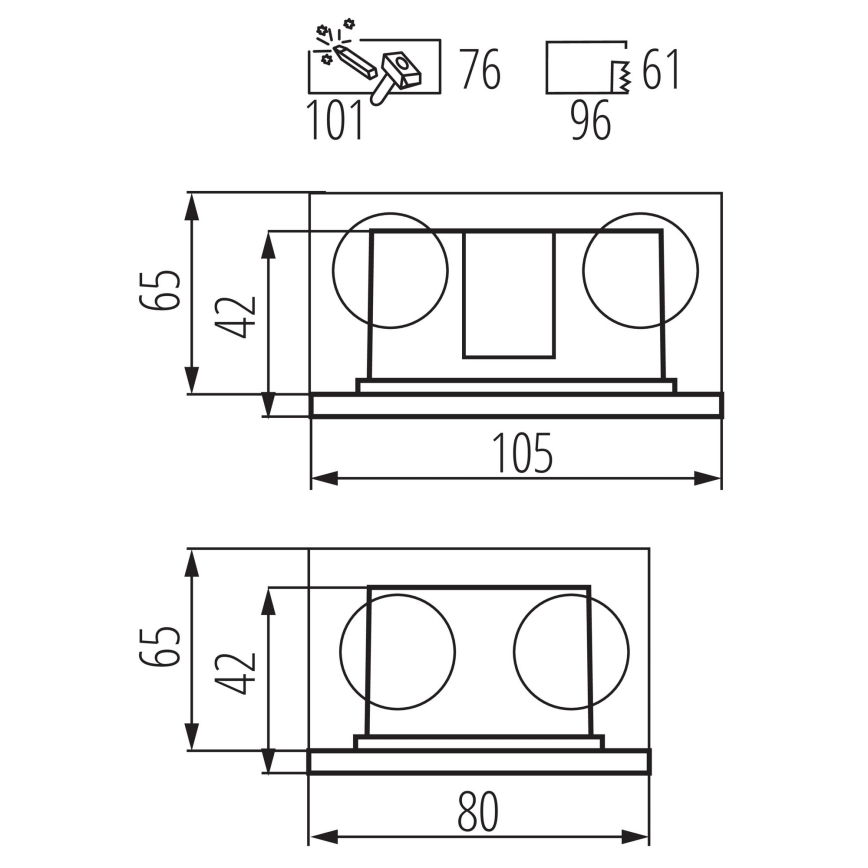 LED Εντοιχισμένο φωτιστικό GLASI LED/3W/230V 3000K IP44 λευκό