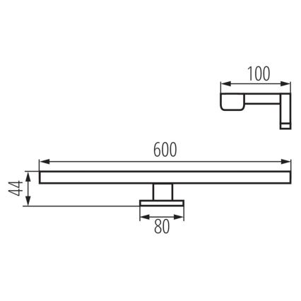 LED Φωτισμός καθρέπτη μπάνιου ASTIM LED/12W/230V IP44 μαύρο