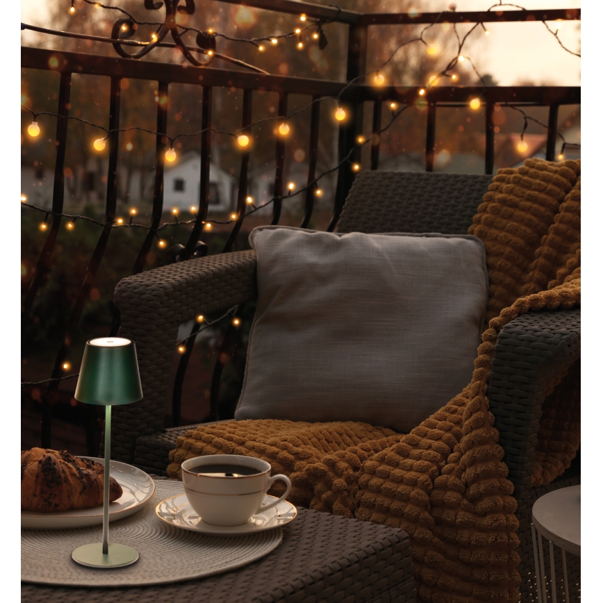 LED Dimmable επαναφορτιζόμενο επιτραπέζιο φωτιστικό	 INITA LED/1,2W/1800 mAh IP54 πράσινο