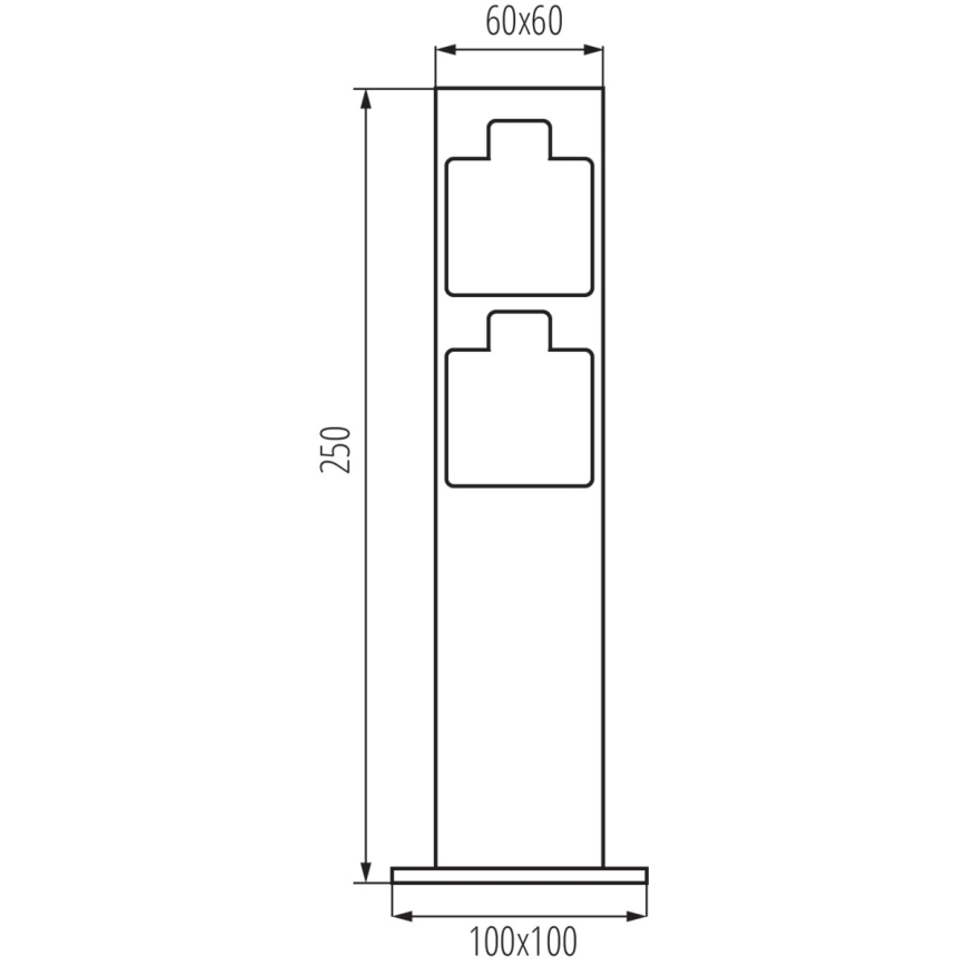 Στήλη υποδοχής πρίζας εξωτερικού χώρου NASTO 2Z Type E 230V IP44 ανθρακί