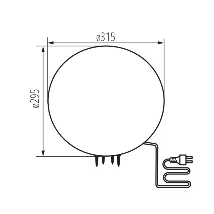 Φωτιστικό εξωτερικού χώρου STONO 1xE27/15W/230V, διάμετρος 31,5 εκ., IP65