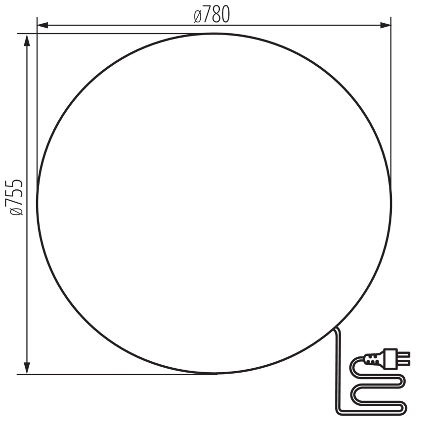 Εξωτερικό φωτιστικό STONO 1xE27/25W/230V διάμ. 78 εκ. IP65