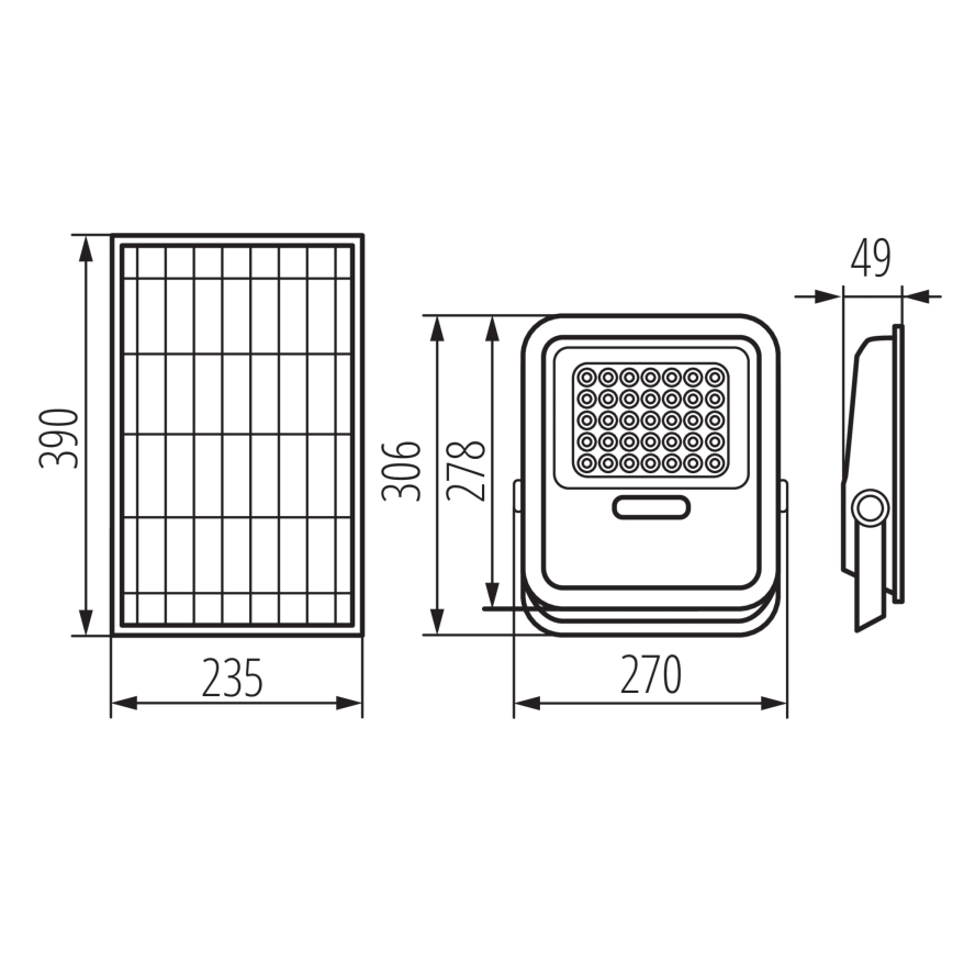 LED Dimmable προβολέας με ηλιακό πάνελ και αισθητήρα λυκόφωτος LED/15W/15000 mAh 3,2V IP65 + τηλεχειριστήριο