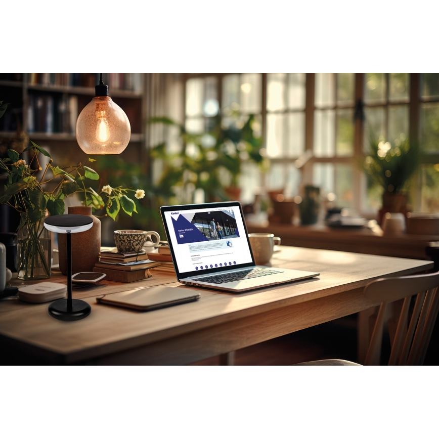 Kanlux 37311 - Φορητό επαναφορτιζόμενο LED φωτιστικό με ρύθμιση φωτεινότητας FLUXY LED/1,7W/1800 mAh IP44 μαύρο