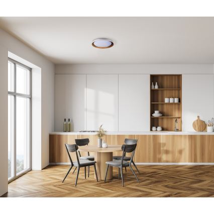 Φωτιστικό οροφής LED NIFU LED/17,8W/230V διάμετρος 43 cm λευκό/καφέ