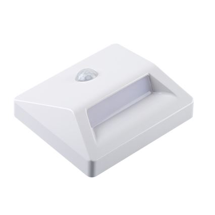 Kanlux 37392 - Εντοιχιζόμενο φωτιστικό LED με αισθητήρα κίνησης και σούρουπου IRS LED/0,3W/3xAAA IP54 λευκό