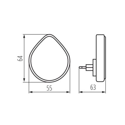 Kanlux 37396 - LED Dimming orientation φωστικό με αισθητήρα σούρουπου για πρίζα ULOV LED/0,5W/230V λευκό